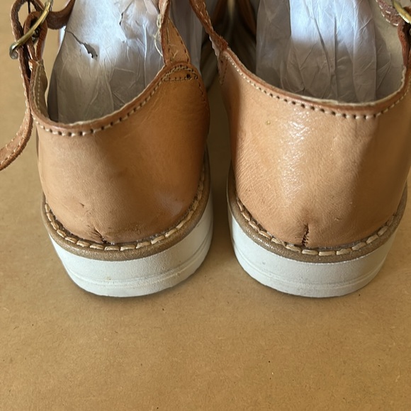 Mexican Mary Jane Huaraches Natural leather Womens Sz 9 - Picture 4 of 8